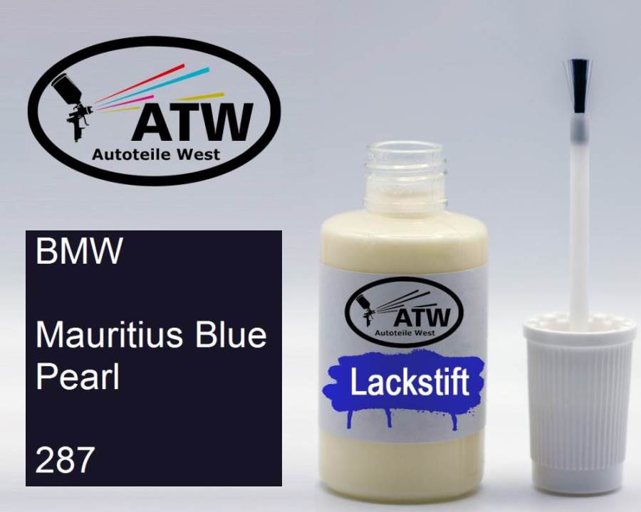 BMW, Mauritius Blue Pearl, 287: 20ml Lackstift, von ATW Autoteile West.